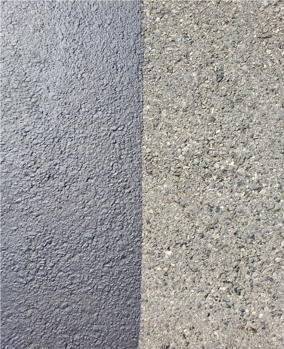 Unsealed versus hand-sealed asphalt driveway comparison